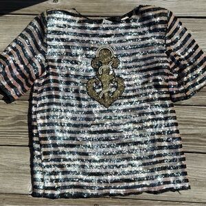 Vintage modi sequins 1980’s anchor shirt small or medium